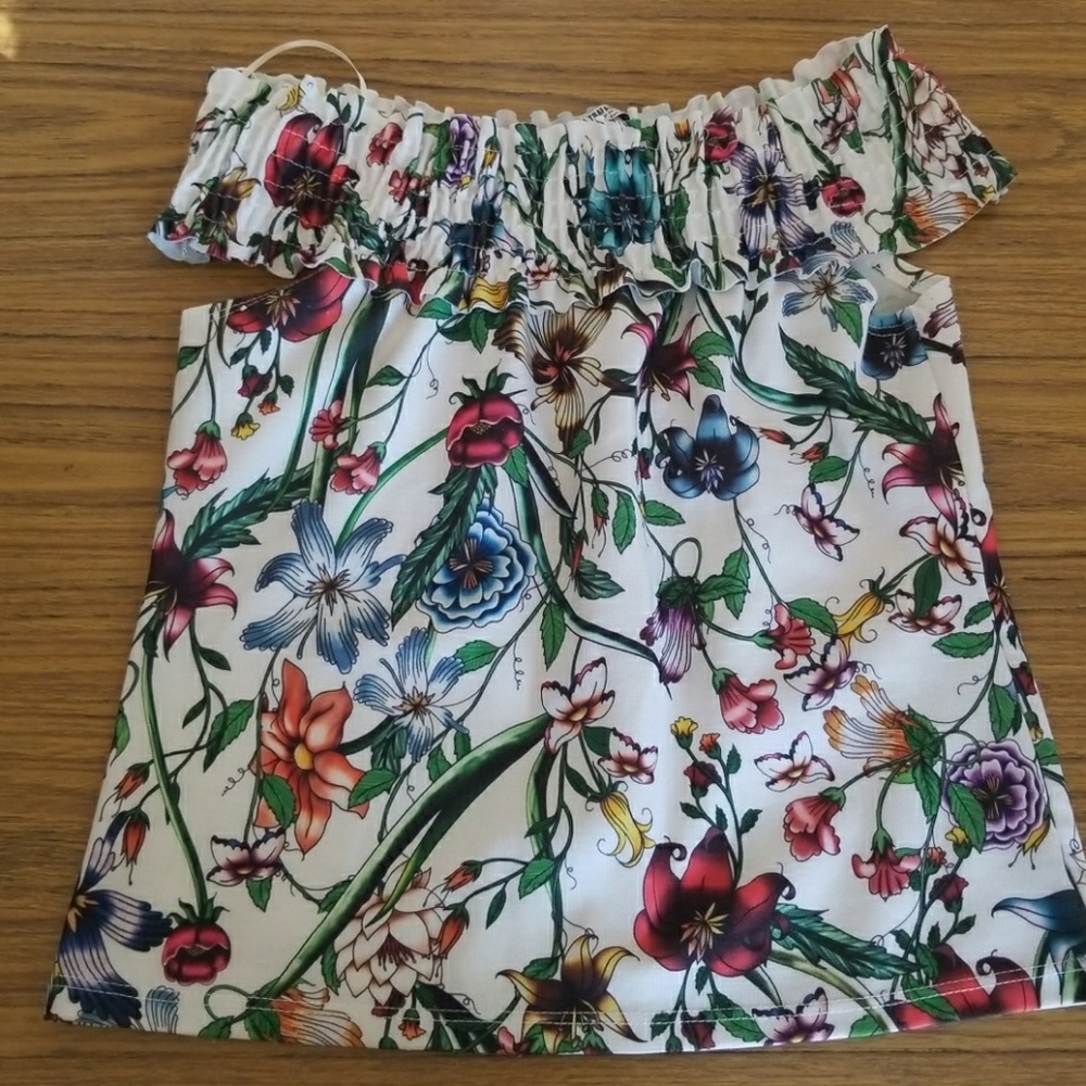Zara floral top off shoulder